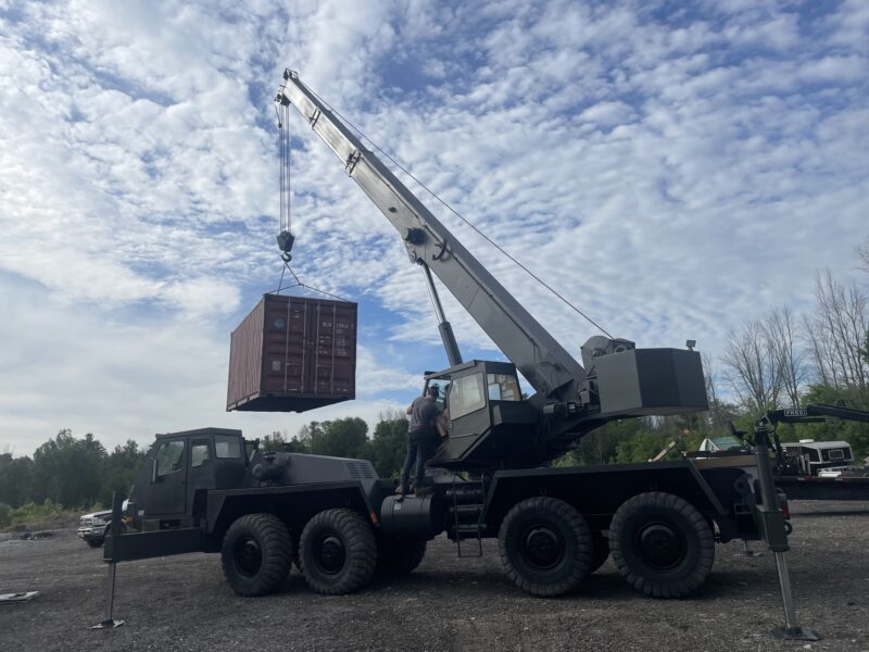 Matte Grey Mobile Crane – Industrial Film Prop